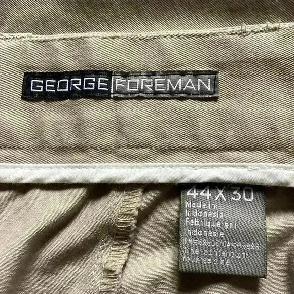 George Foreman Comfort Zone Waist- Relaxer Technology Tan/ Brown Pants 44X30 - Picture 3 of 10